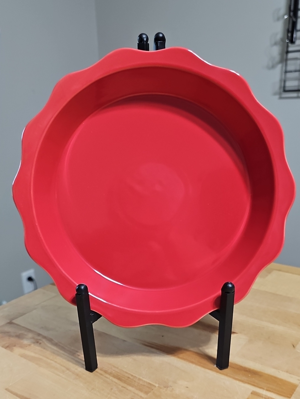 Cocinaware Red Ceramic Fluted Pie Dish 11 Inch Deep Baking Plate